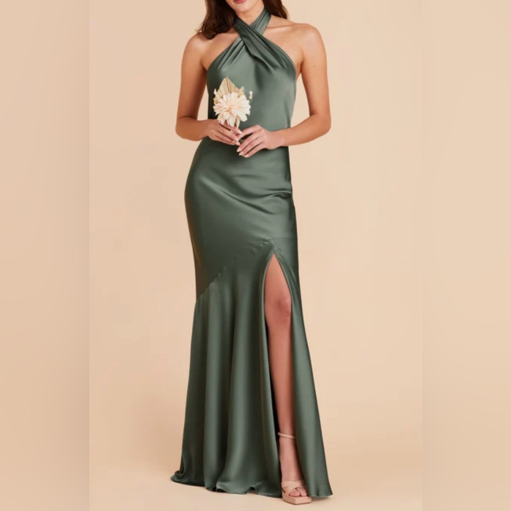 Birdy Grey Eucalyptus green bridesmaid satin dress